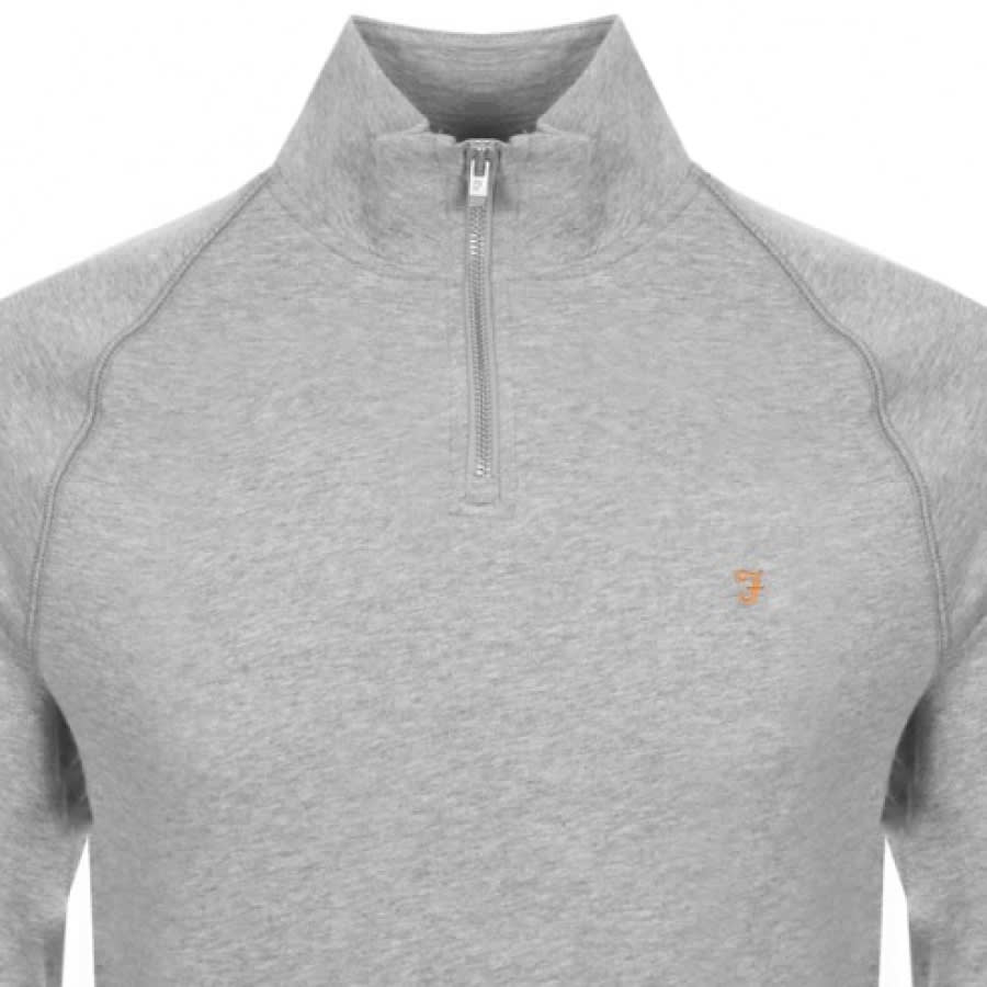 Alternative Image for ProductFarah Vintage Jim Half Zip Sweatshirt Grey2